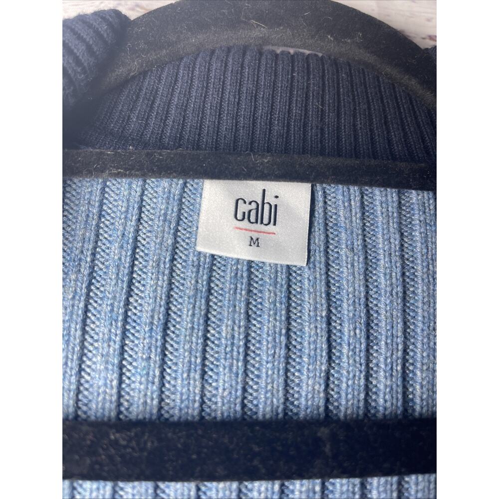 Cabi Sweater Womens Medium Colorblock Open Front Knit Cardigan Preppy Jacket - Picture 5 of 7